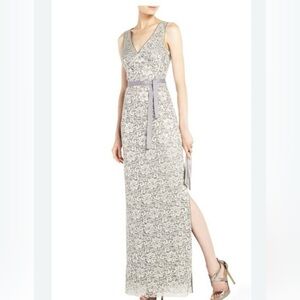 BCBG NADIR METALLIC LACE DRESS